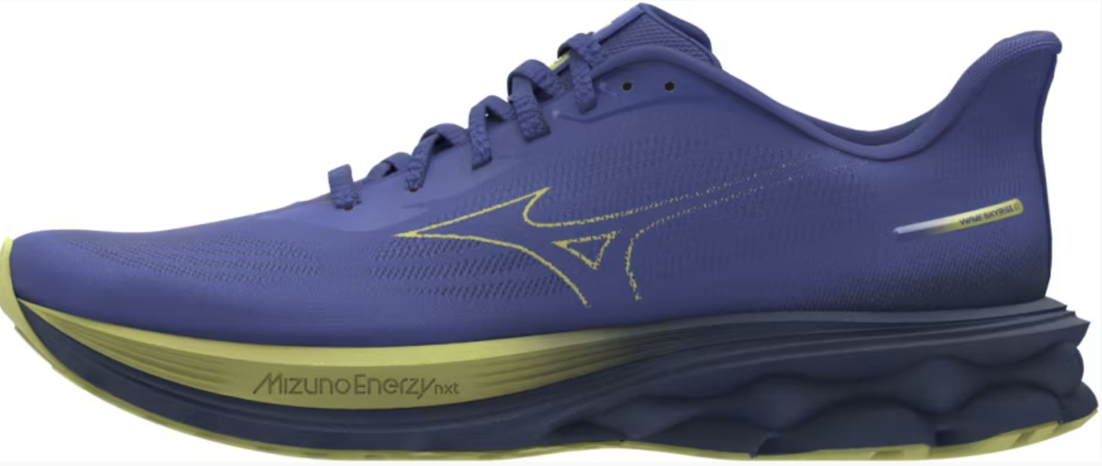 Mizuno Wave Skyrise 7 Herren Neutral Road Runningschuhe, blau/gelb