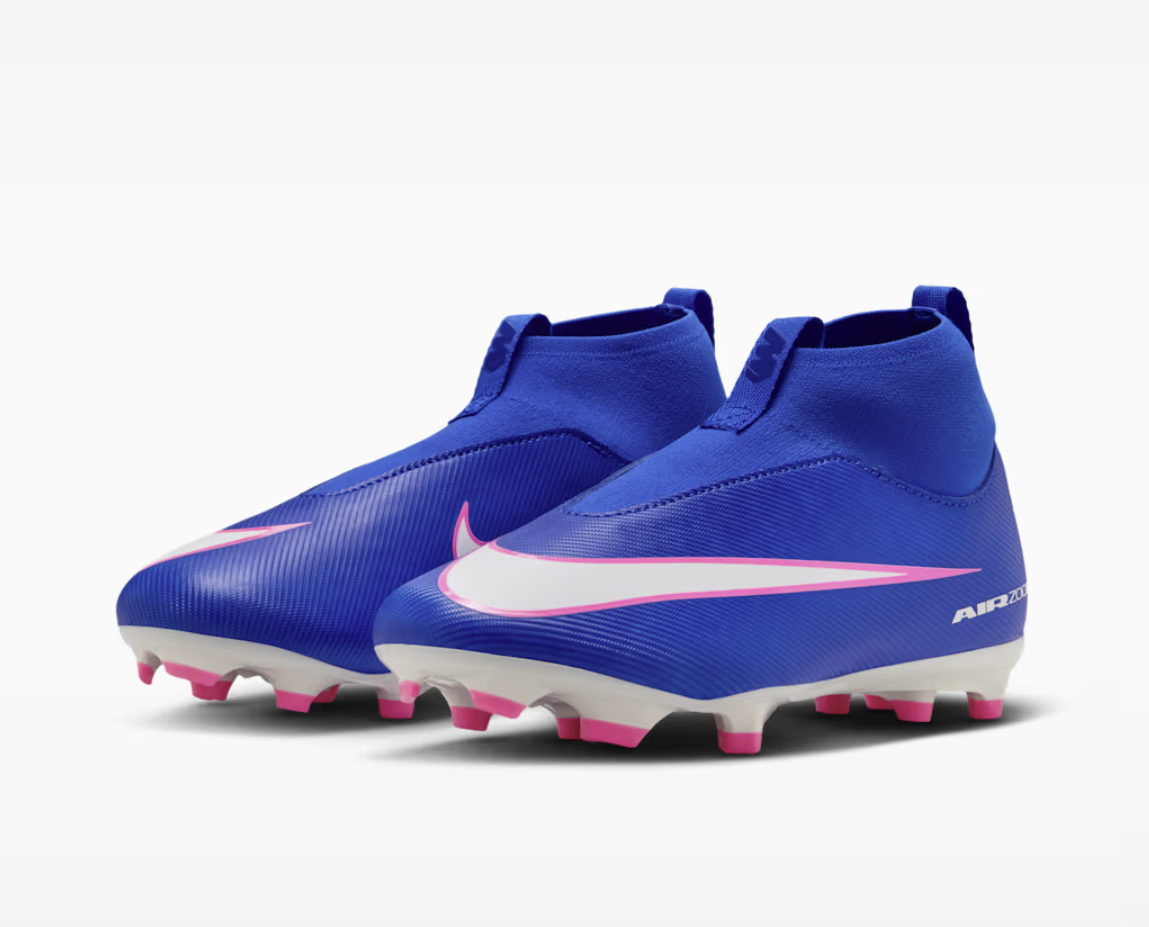 Nike Mercurial Superfly 10 Academy MG Junior Fussballschuh, blau/weiss/pink