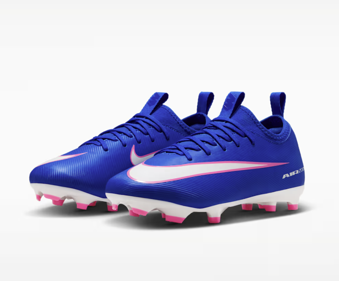 Nike Mercurial Zoom Vapor 16 Academy FG/MG Junior Fussballschuh, blau/weiss/pink