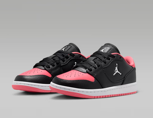 Nike Jordan Court Connect Low Junior Freizeitschuhe, schwarz/pink/weiss