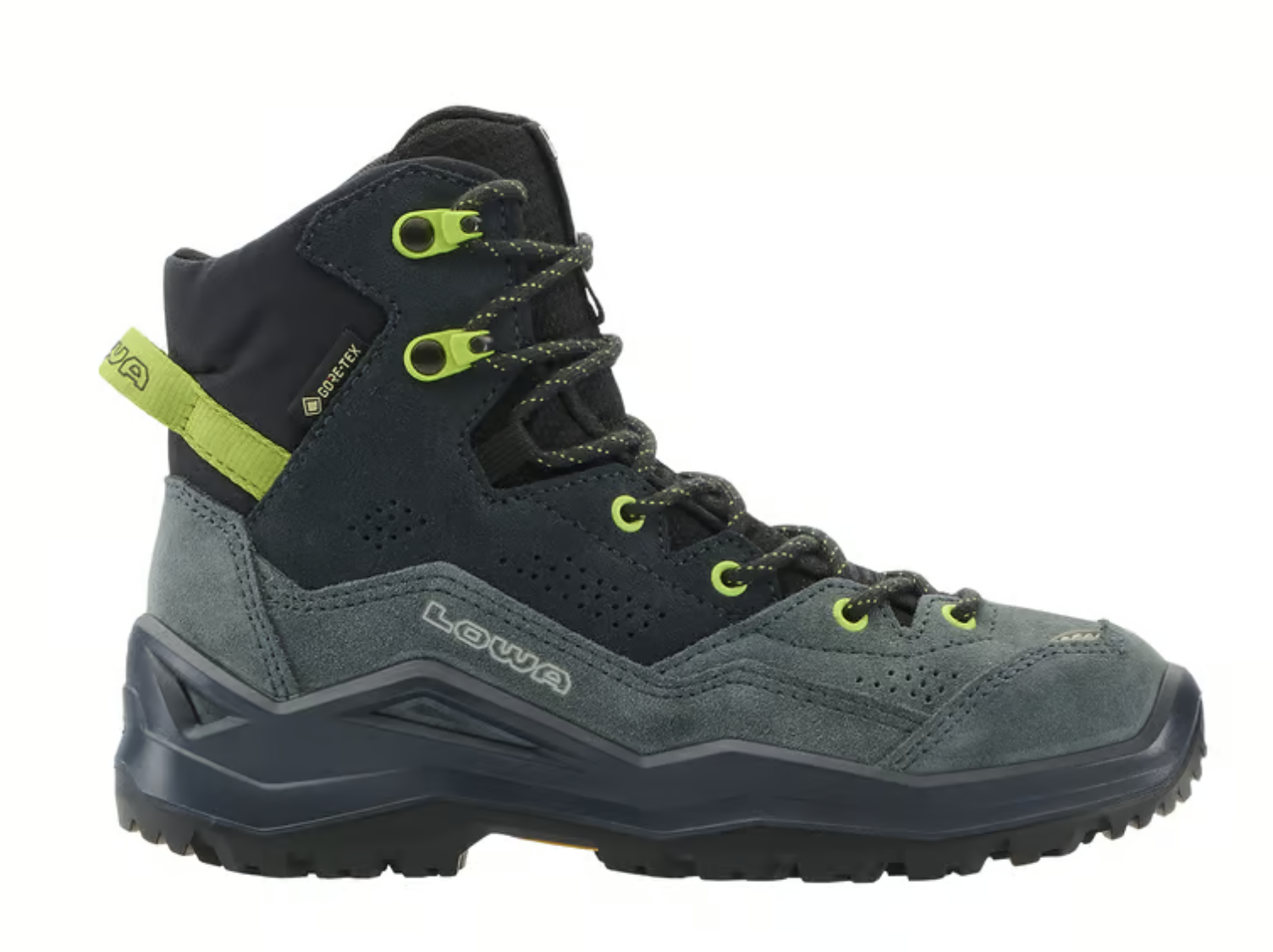 Lowa Wandax GTX MID Junior Wanderschuh (bis Grösse 35), dunkelpetrol/limone