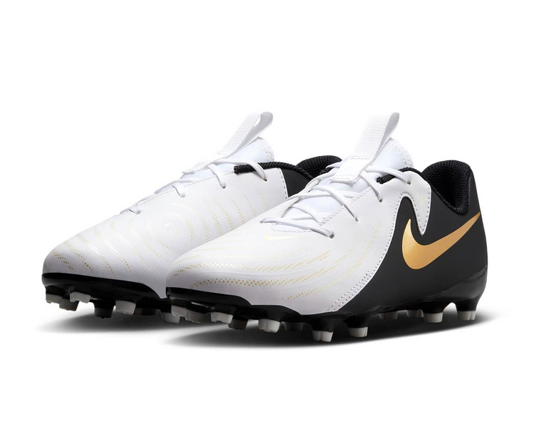Nike Phantom GX 2 Academy Junior Fussballschuh, weiss/schwarz/gold
