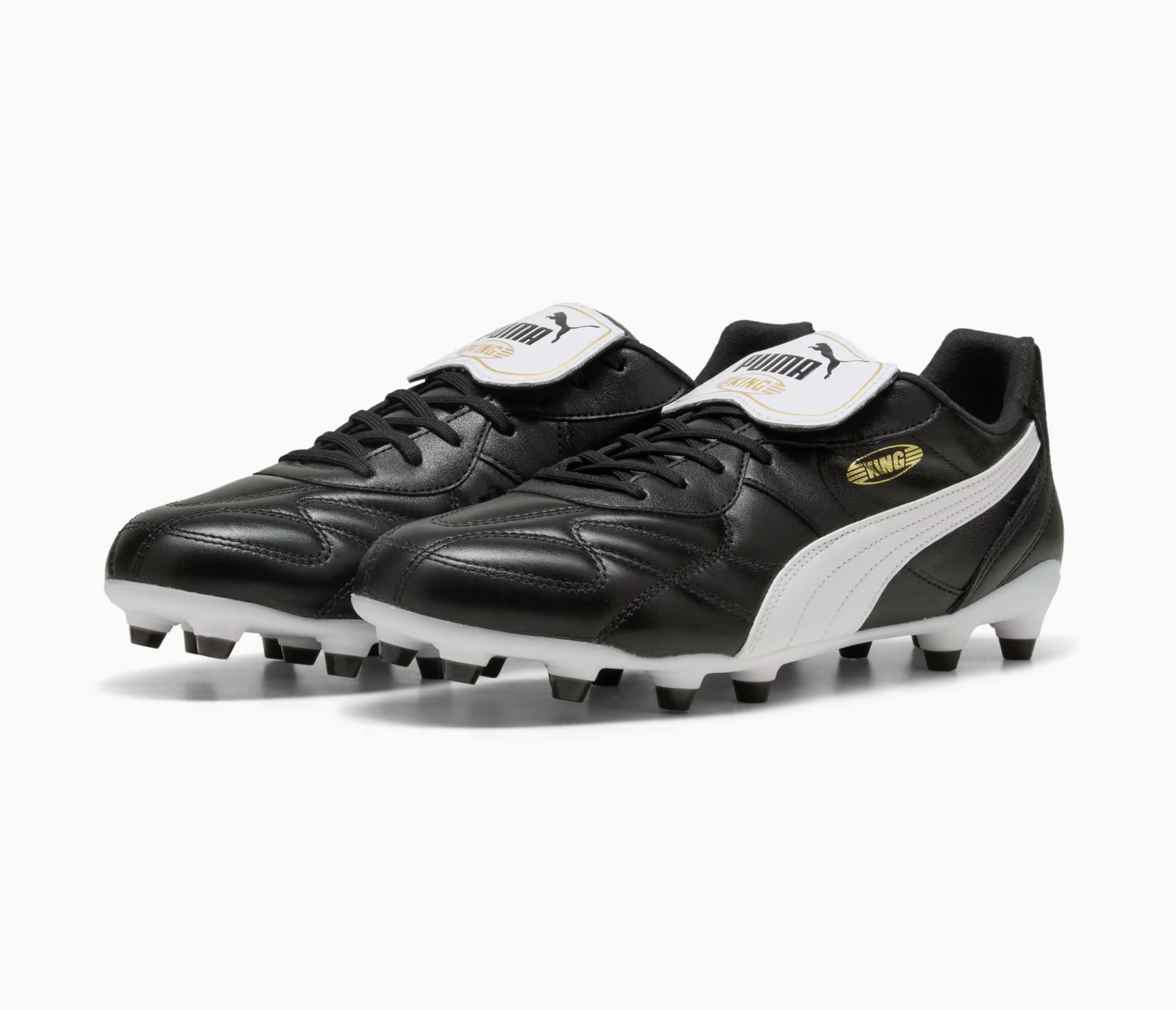 Puma KING Top FG/AG Fussballschuh, schwarz/weiss