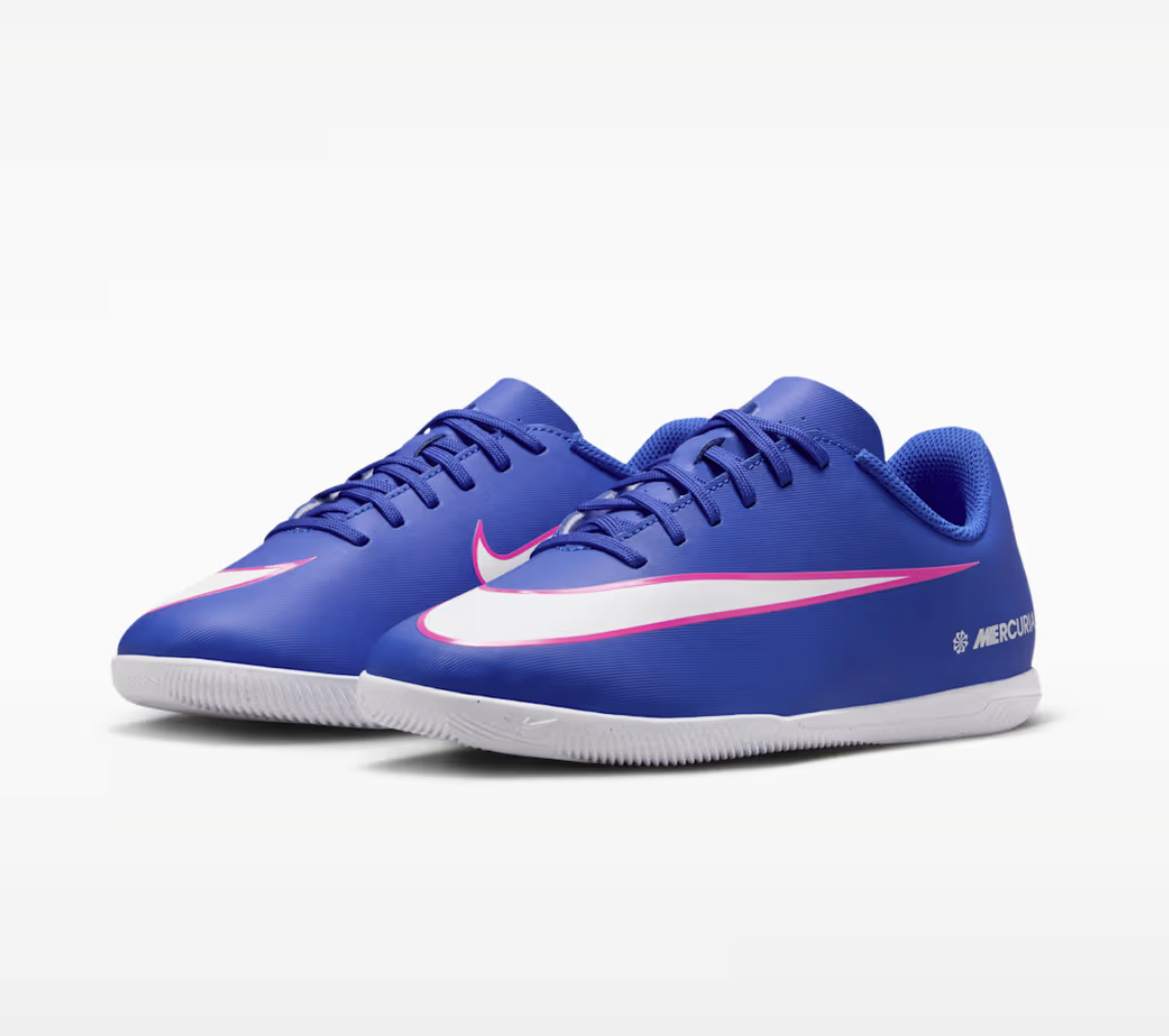 Nike Mercurial Zoom Vapor 16 Club IC Junior Fussballhallenschuh, blau/weiss