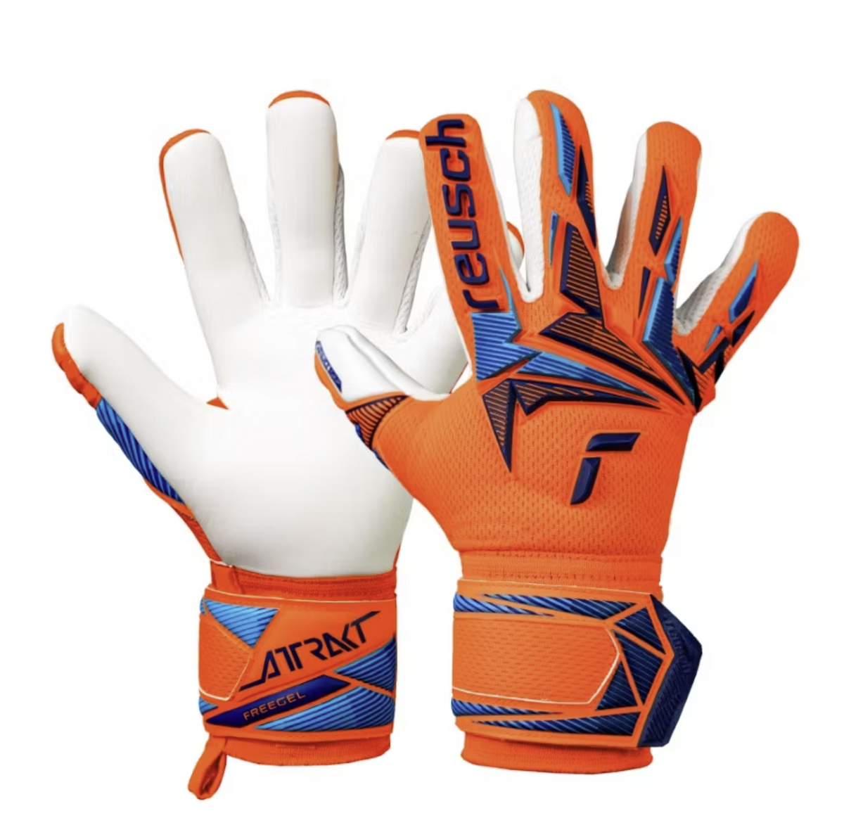 Reusch Attrakt Freegel Advance Junior Torwarthandschuh, orange/blau