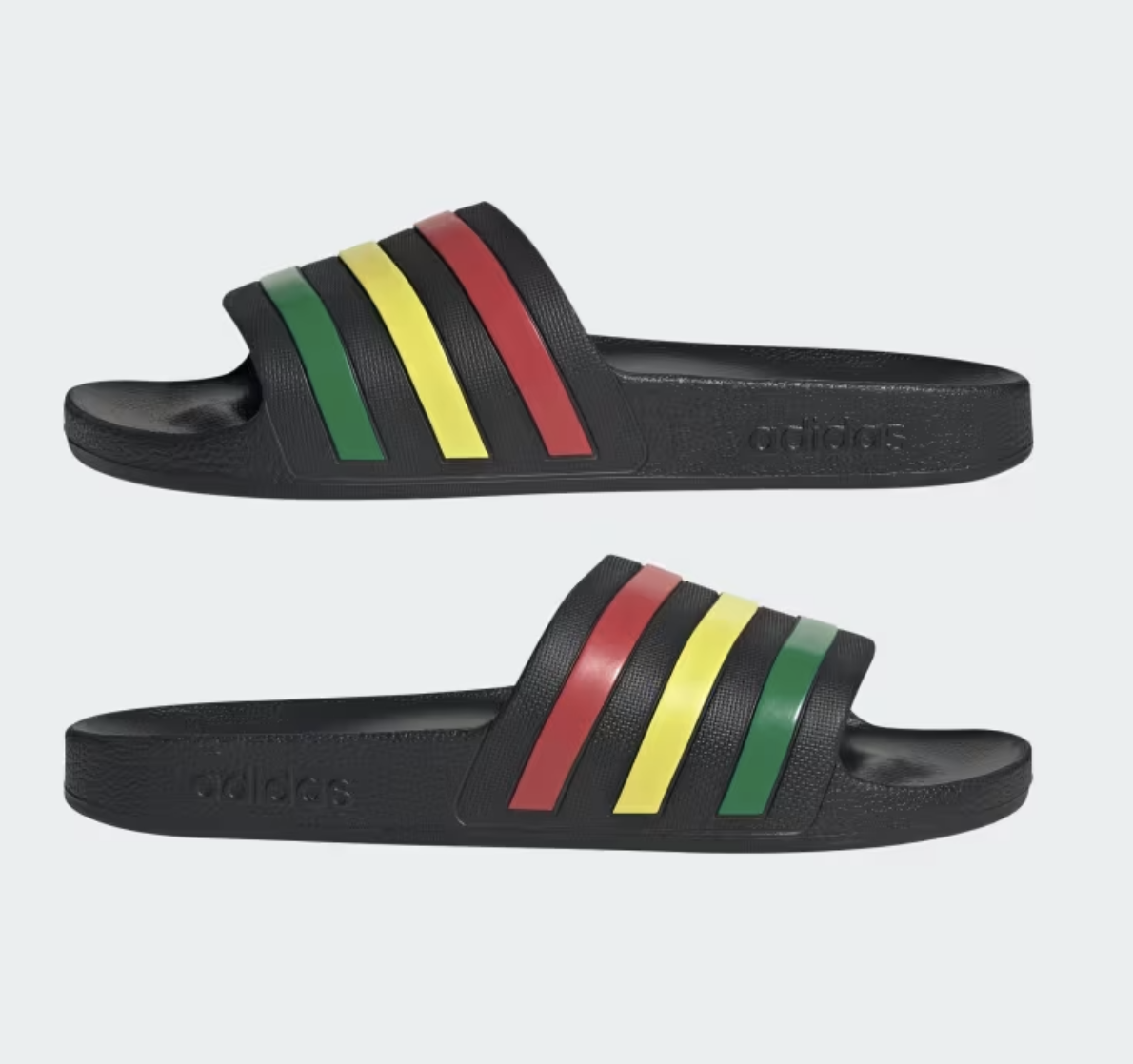 Adidas Adiletten Aqua, schwarz/grün/rot
