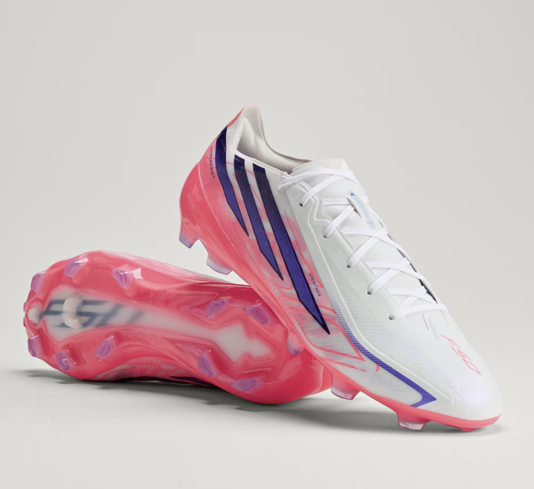 Adidas F50 Hyperfast Pro FG Fussballschuh, weiss/purple/rot