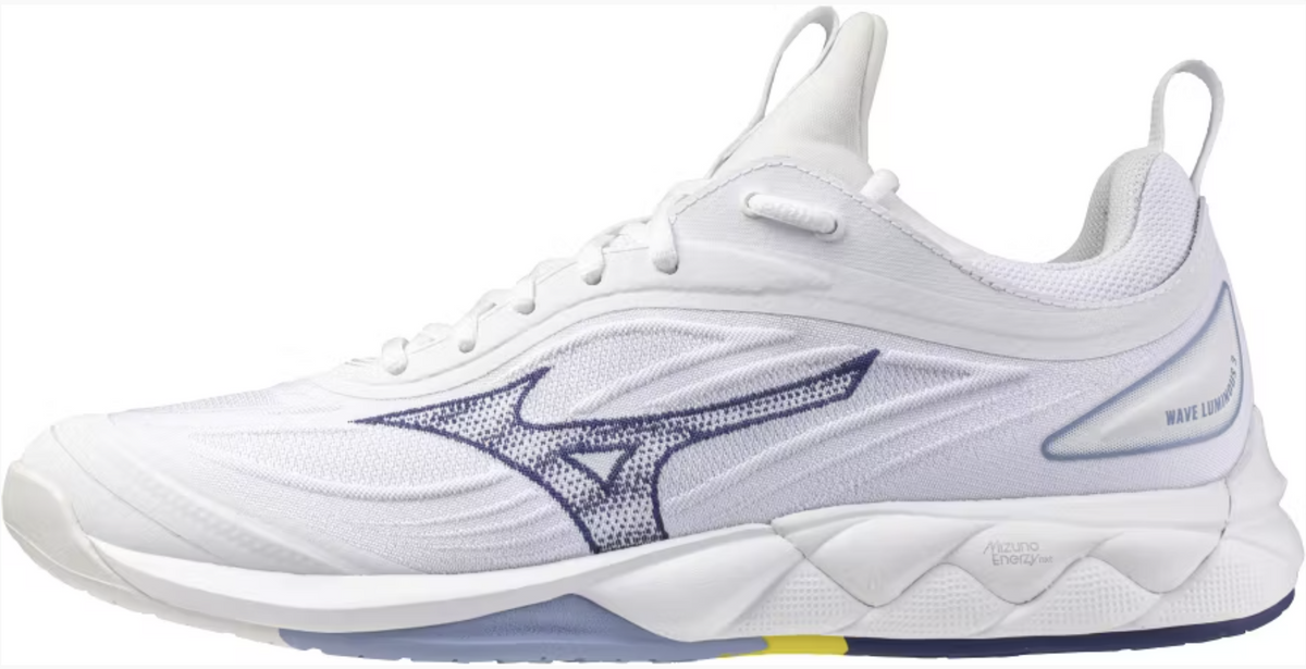Mizuno Wave Luminous 3 Hallenschuh, white/bellwetherblue/belairblu