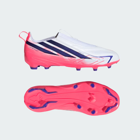 Adidas F50 Hyperfast League LL FG Junior Fussballschuh, weiss/purple/rot