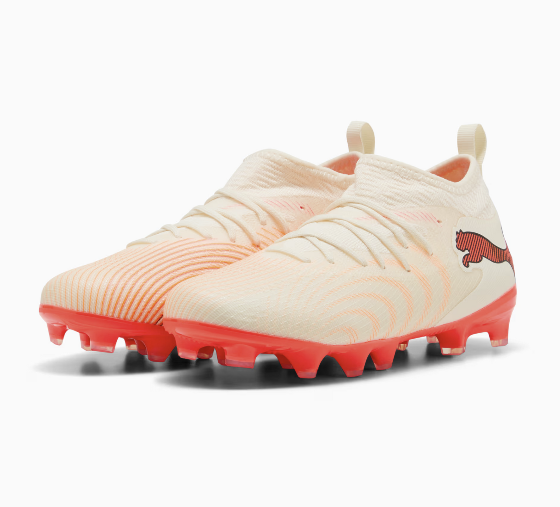 Puma Future 9 Match FG/AG Junior Fussballschuhe, almond/rot